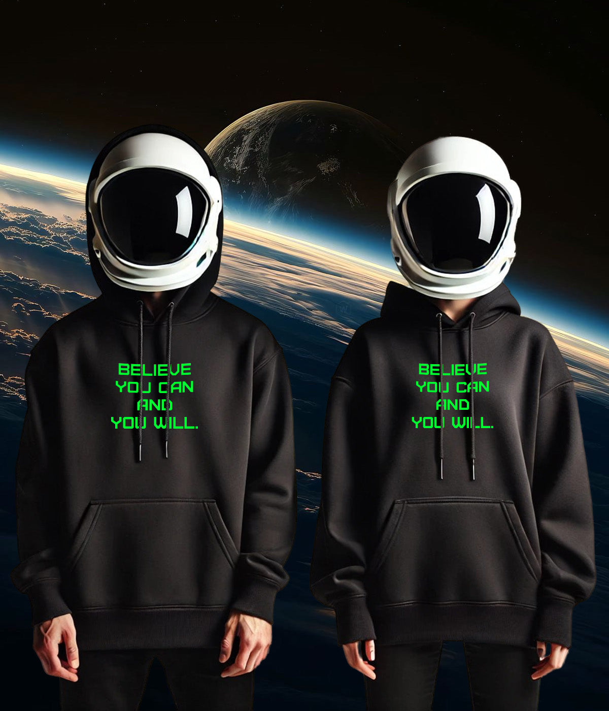 BELIEVE Unisex midweight hoodie GREEN